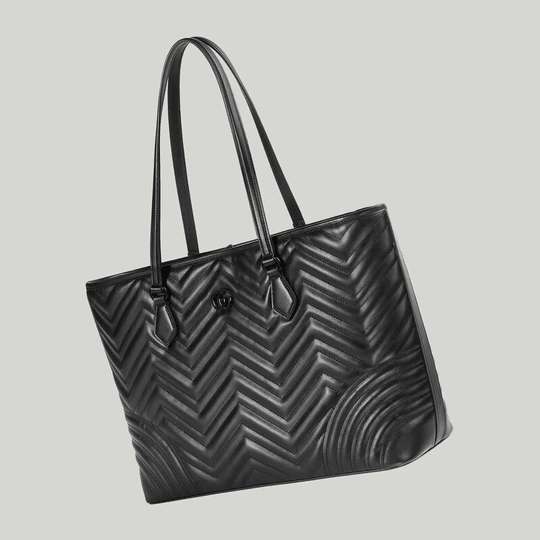 Black GG Marmont Large Tote Bag - Leather Women's Handbag - Bagsfits