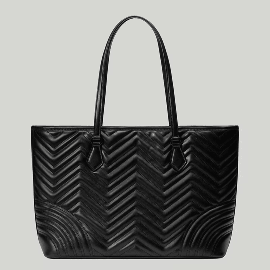 Black GG Marmont Large Tote Bag - Leather Women's Handbag - Bagsfits