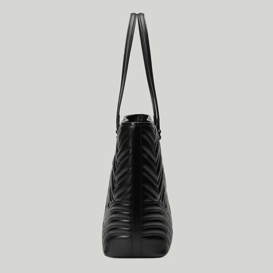 Black GG Marmont Large Tote Bag - Leather Women's Handbag - Bagsfits