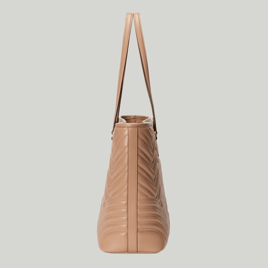 Rose Beige Leather GG Marmont Large Tote Bag - Leather Women's Handbag - Bagsfits
