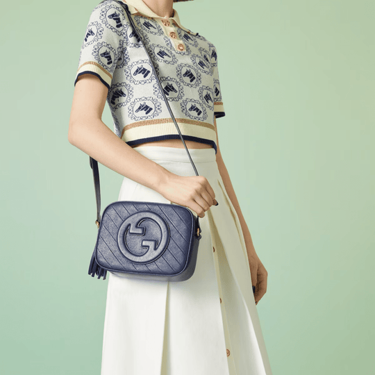 Blue Leather G Blondie Small Shoulder Bag - Leather Women's Handbag - Bagsfits