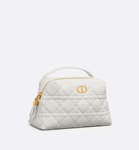 Latte Supple Cannage Calfskin Mini D-cosy Bag - Leather Women's Handbag - Bagsfits