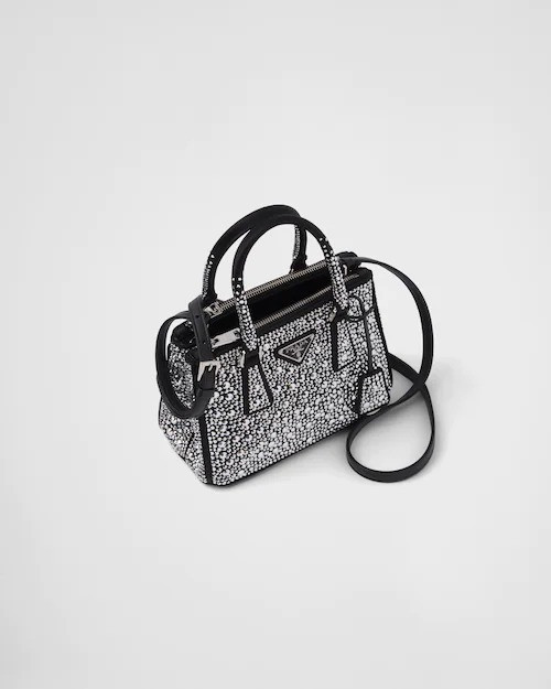 PRD Galleria Satin Mini-Bag With Crystals - Leather Women's Handbag - Bagsfits