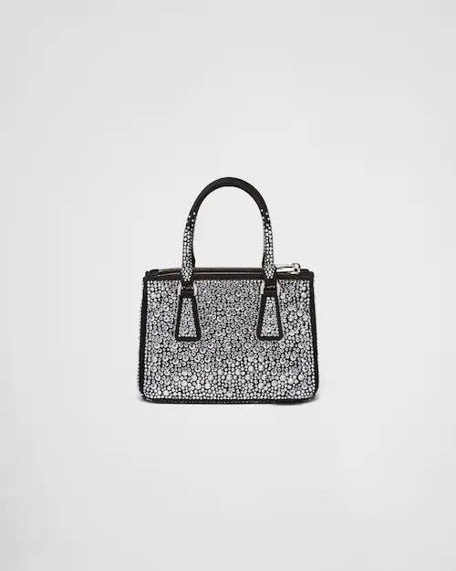PRD Galleria Satin Mini-Bag With Crystals - Leather Women's Handbag - Bagsfits
