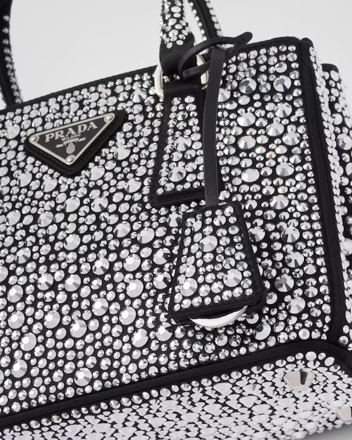 PRD Galleria Satin Mini-Bag With Crystals - Leather Women's Handbag - Bagsfits