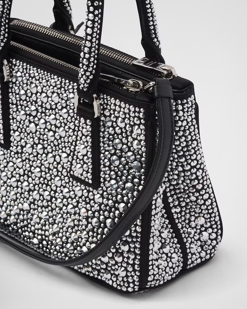PRD Galleria Satin Mini-Bag With Crystals - Leather Women's Handbag - Bagsfits