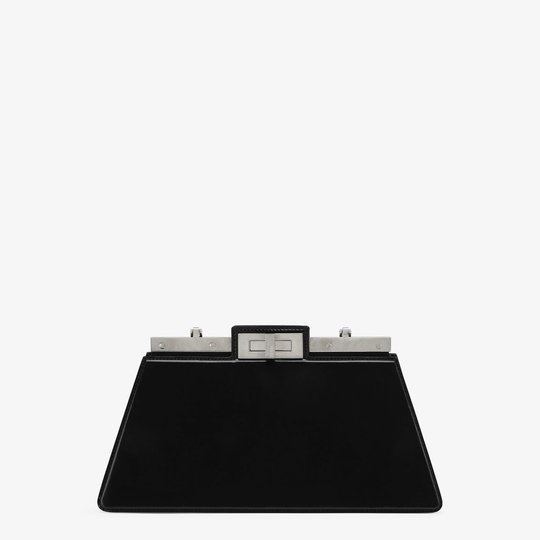 Peekaboo Cut Medium Black Leather Bag - Leather Women's Handbag - Bagsfits