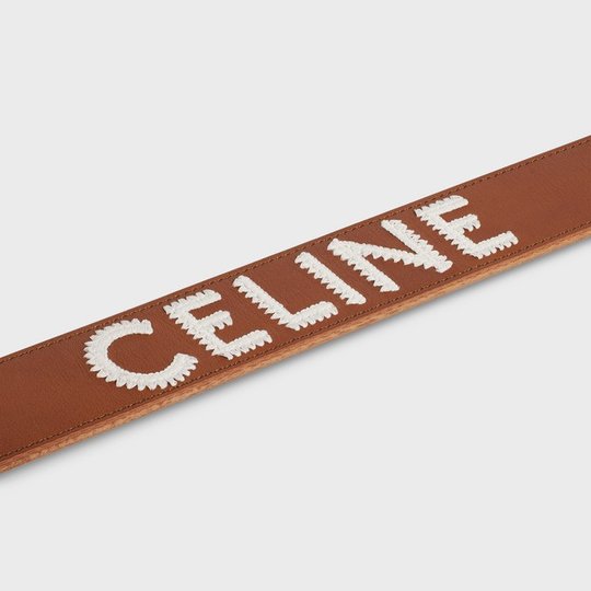 Large Western Belt In Vintage Calfskin With Embroidery - Leather Women Belt