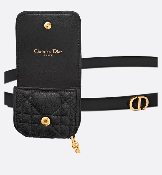 Black Caro Belt With Removable Pouch - Leather Women Belt