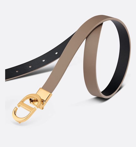 Hazelnut and Black 30 Montaigne Reversible Belt - Leather Women Belt