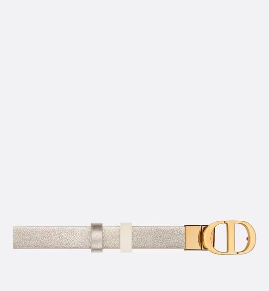 Gold-Tone and Latte 30 Montaigne Reversible Belt - Leather Women Belt