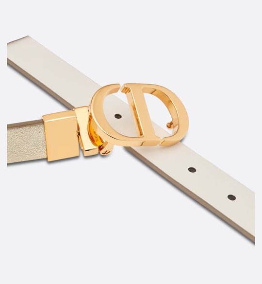 Gold-Tone and Latte 30 Montaigne Reversible Belt - Leather Women Belt