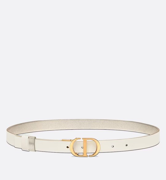 Gold-Tone and Latte 30 Montaigne Reversible Belt - Leather Women Belt
