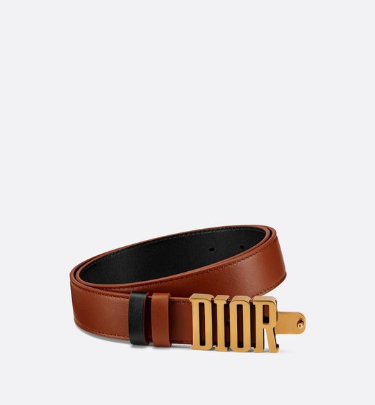 Golden Saddle and Black D-Fence Reversible Belt - Leather Women Belt