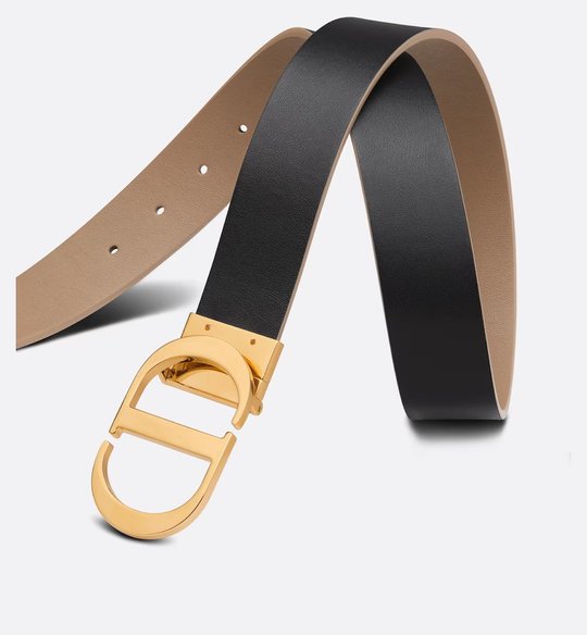 Hazelnut and Black 30 Montaigne Reversible Belt - Leather Women Belt