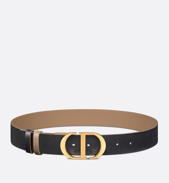Hazelnut and Black 30 Montaigne Reversible Belt - Leather Women Belt