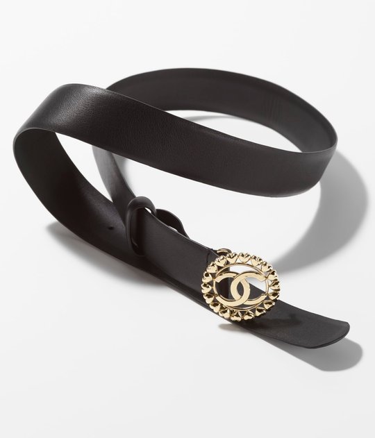 Calfskin & Gold-Tone Metal Belt - Leather Women Belt
