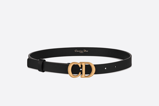 Black Ultrasmooth Calfskin Saddle Belt - Leather Women Belt