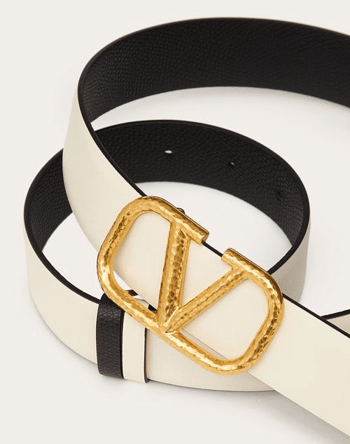 Reversible Vlogo Signature Belt In Grainy Calfskin 30MM - Leather Women's Belts - Bagsfits