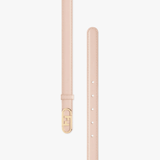 Pink Leather Narrow Belt With Loop And O’Lock Stud Buckle - Leather Women's Belts - Bagsfits