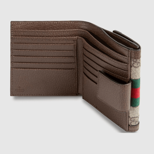 Brown GG Ophidia French Flap Wallet - Leather Women's Wallet - Pursefit