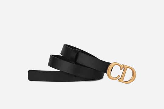 Black Ultrasmooth Calfskin Saddle Belt - Leather Women Belt