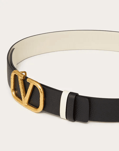 Reversible Vlogo Signature Belt In Grainy Calfskin 30MM - Leather Women's Belts - Bagsfits