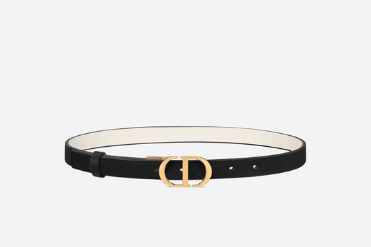 Black And Latte Smooth Calfskin 30 Montaigne Reversible Belt - Leather Women's Belts - Bagsfits