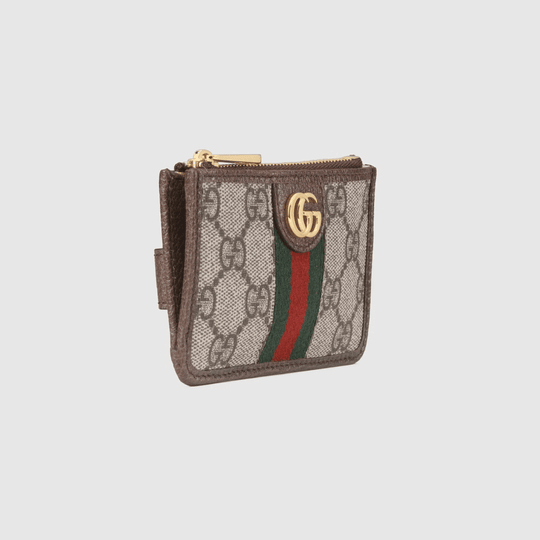 Brown Ophidia Card Case - Leather Women's Wallet - Pursefit