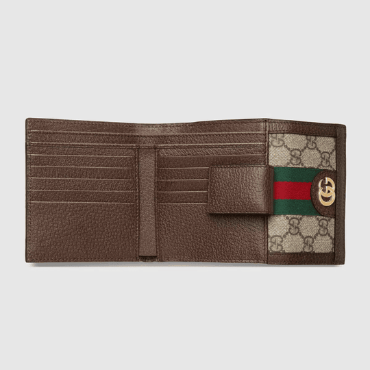 Brown GG Ophidia French Flap Wallet - Leather Women's Wallet - Pursefit