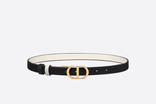 Black And Latte Smooth Calfskin 30 Montaigne Reversible Belt - Leather Women's Belts - Bagsfits