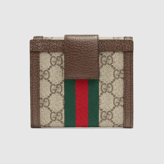 Brown GG Ophidia French Flap Wallet - Leather Women's Wallet - Pursefit