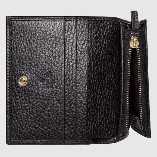 Black Leather Card Case Wallet - Leather Women's Wallet - Pursefit