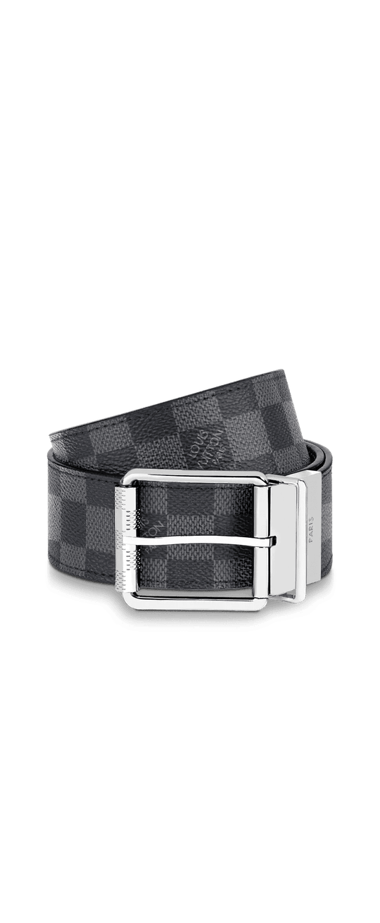 Damier Print 40mm Reversible Belt Damier Graphite Canvas - Leather Men's Belts - Bagsfits