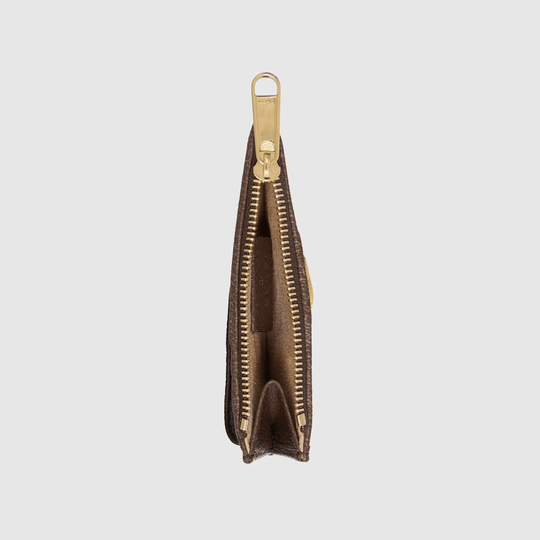Brown Ophidia Card Case - Leather Women's Wallet - Pursefit