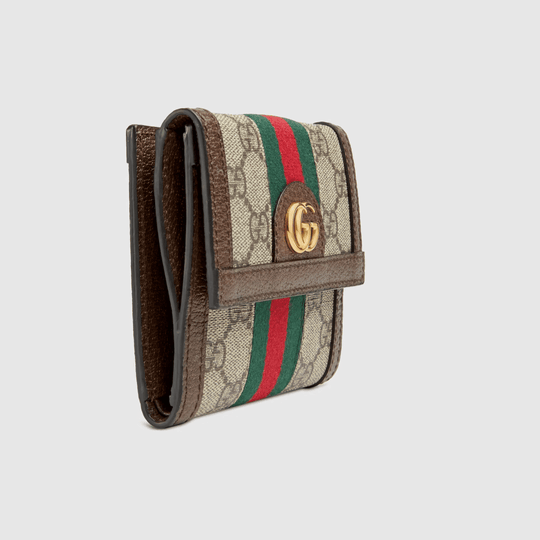 Brown GG Ophidia French Flap Wallet - Leather Women's Wallet - Pursefit