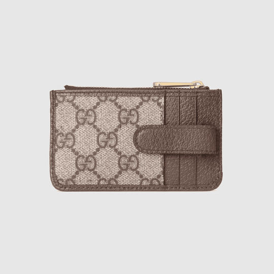 Brown Ophidia Card Case - Leather Women's Wallet - Pursefit