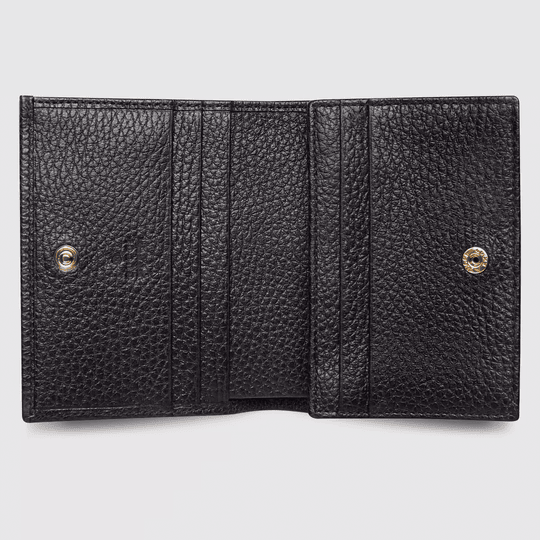 Black Leather Card Case Wallet - Leather Women's Wallet - Pursefit