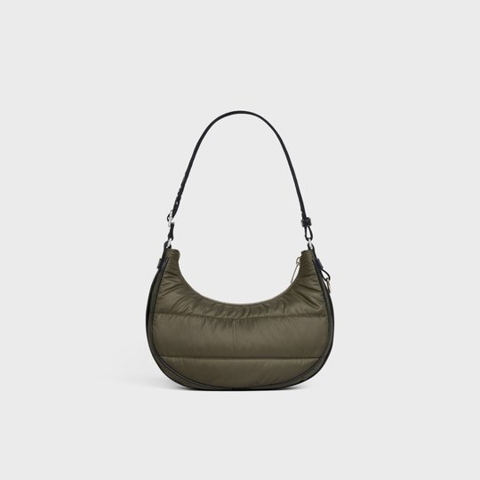 Khaki Medium Ava Bag With Celine Strap In Quilted Nylon - Leather Women's Handbag - Bagsfits