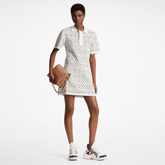 Python-Effect Monogram Jacquard Polo Dress - Women's Clothes - Bagsfits