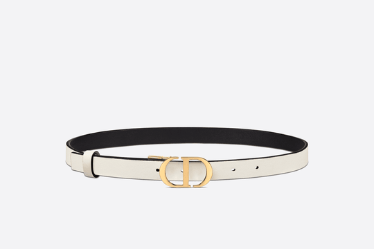 Black And Latte Smooth Calfskin 30 Montaigne Reversible Belt - Leather Women's Belts - Bagsfits