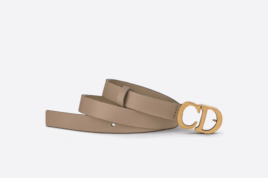 Warm Taupe Ultrasoft Calfskin Saddle Belt - Leather Women Belt
