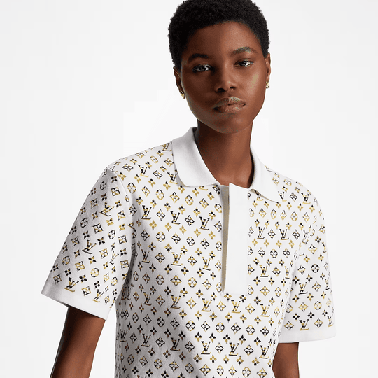 Python-Effect Monogram Jacquard Polo Dress - Women's Clothes - Bagsfits