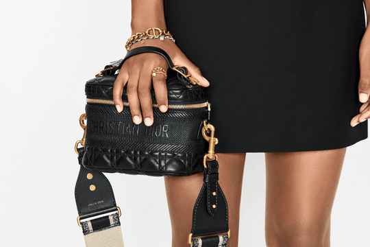 Black CD Embroidery Shoulder Strap