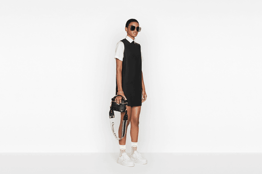 Black CD Embroidery Shoulder Strap