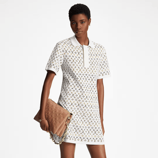Python-Effect Monogram Jacquard Polo Dress - Women's Clothes - Bagsfits