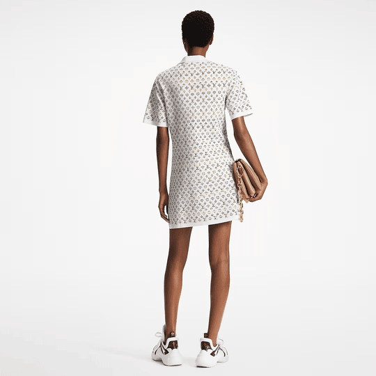 Python-Effect Monogram Jacquard Polo Dress - Women's Clothes - Bagsfits
