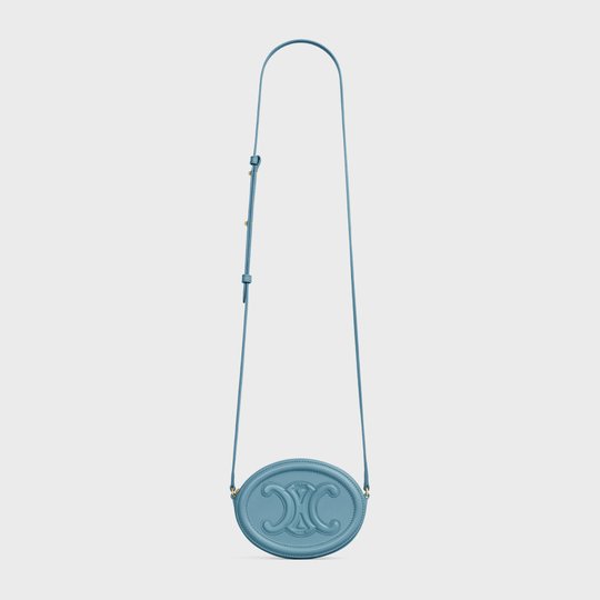 Denim Crossbody Oval Purse Cuir Triomphe In Smooth Calfskin - Leather Women's Handbag - Bagsfits