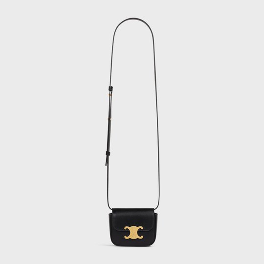 Black Mini Triomphe In Shiny Calfskin - Leather Women's Handbag - Bagsfits