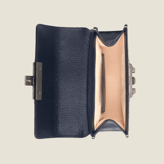 Beige & Blue GG Padlock Small Shoulder Bag - Leather Women's Handbag - Bagsfits